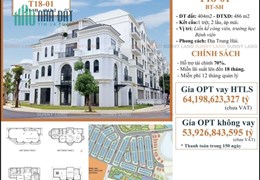 Bán Biệt thự - Shophouse Vinhomes, DT 404m2, 4 tầng, 3 mặt tiền Chỉ 53.9 tỷ