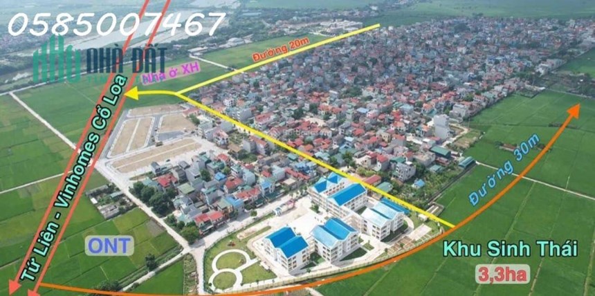Bán đất đấu giá Dục Tú 1 Đông Anh sát đường vành đai 60m cầu Tứ Liên cắt lỗ