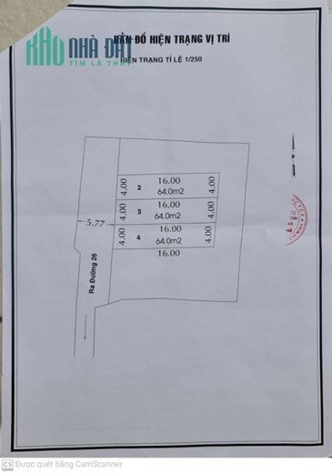 BÁN LÔ ĐẤT 64M2 CỰC ĐẸP ĐƯỜNG 26 LINH ĐÔNG - HẺM XE TẢI - GIÁ 4.2 TỶ. TL
