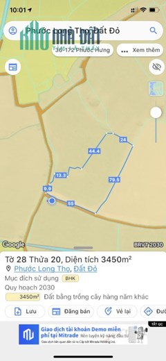 Chính chủ bán 6868m2 đất Phước Long Thọ, SHR chỉ 9.3 tỷ. Lh:0901757660
