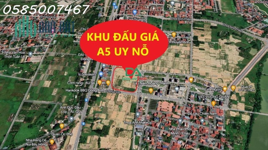 BÁN ĐẤT ĐẤU GIÁ VƯỜN ĐÀO KHU A5 XÃ UY NỖ HUYỆN ĐÔNG ANH TP HÀ NỘI