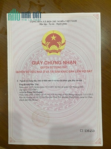 Bán đất phố Nguyễn Công Trứ diện tích 60m, ngõ 2 ngoặt GIÁ 1.8 tỉ