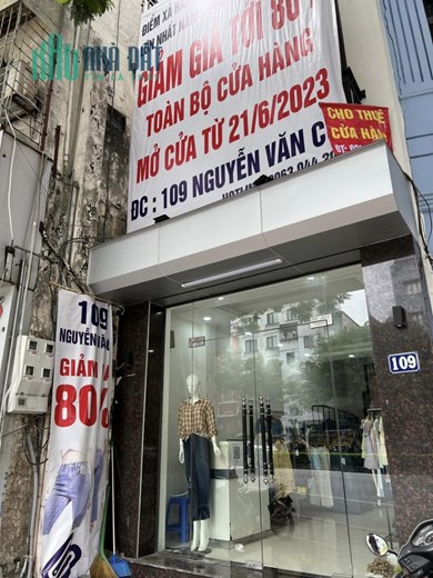 CHO THUÊ LẠI CỬA HÀNG ĐỊA CHỈ; SN 109 - Nguyễn Văn Cừ - Long Biên - Hà Nội