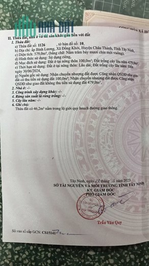ĐẤT ĐẸP - GIÁ TỐT - Cần Bán Lô Đất Vị Trí Đắc Địa Tại Huyện Châu Thành, Tây Ninh