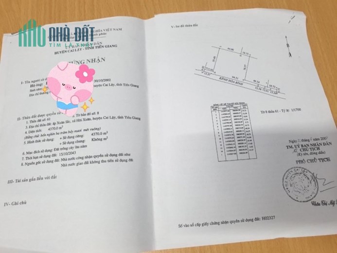 ĐẤT ĐẸP - GIÁ TỐT - Cần Bán Đất Vườn Trồng Sầu Riêng Tại Huyện Cai Lậy, Tiền Giang
