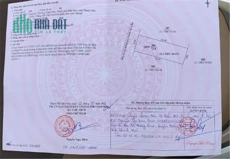 ĐẤT ĐẸP - GIÁ TỐT - Cần Bán Lô Đất Vị Trí Đắc Địa Tại Thành phố Sầm Sơn, Tỉnh Thanh Hoá.