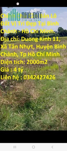 Chính Chủ Cần Bán Lô Đất Vị Trí Đẹp Tại Bình Chánh - Hồ Chí Minh.