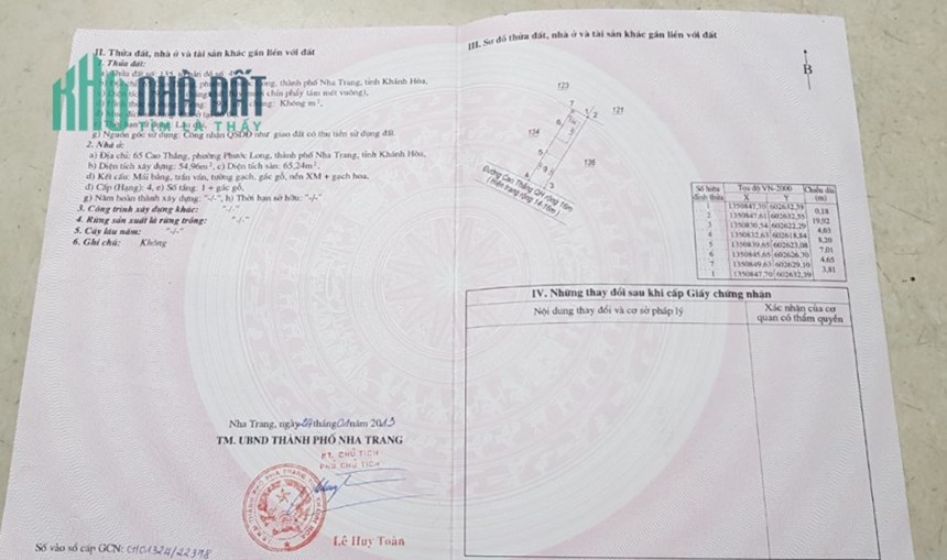 Chính chủ cần bán nhà tại 65 Cao Thắng, Phường Phước Long, TP Nha Trang, Khánh Hòa