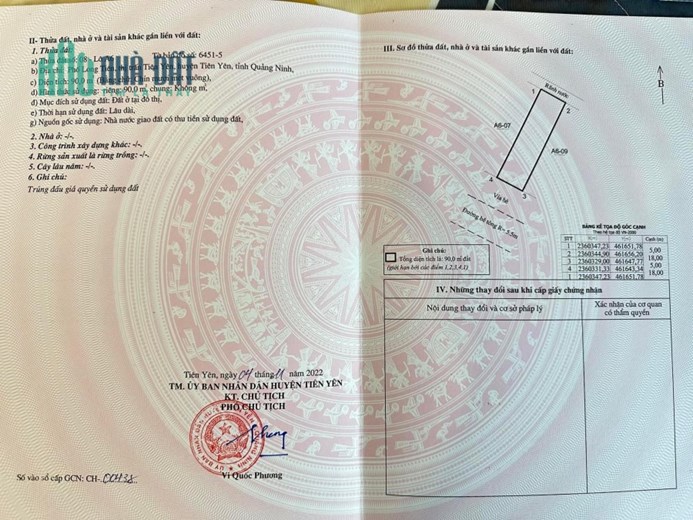 CHÍNH CHỦ BÁN ĐẤT LIỀN KỀ Địa chỉ: Phố Long Tiên – TT. Tiên Yên – H. Tiên Yên – QN