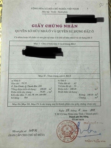 CHÍNH CHỦ CẦN BÁN NHÀ KIỆT OTO ĐƯỜNG LÊ DUẨN, PHƯỜNG CHÍNH GIÁN, QUẬN THANH KHÊ, ĐÀ NẴNG.