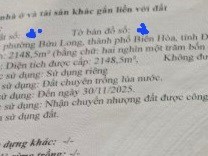 %% CẦN BÁN ĐẤT PHÂN LÔ Ở PHƯỜNG BỬU LONG – THÀNH PHỐ BIÊN HÒA – TỈNH ĐỒNG NAI.