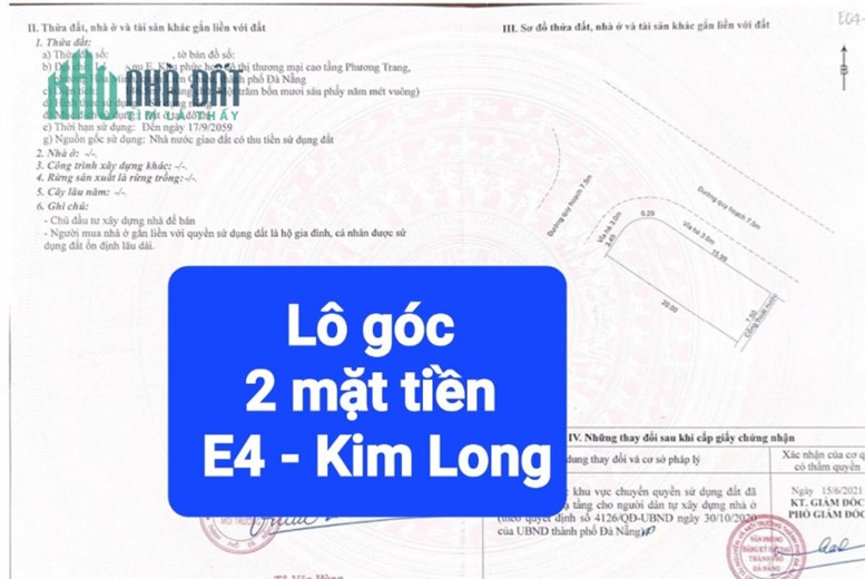 🔴💥ĐẤT LÔ GỐC 2MT KHU E4 KIM LONG - GIÁ ĐÀU TƯ