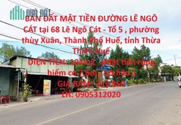 BÁN ĐẤT MẶT TIỀN ĐƯỜNG LÊ NGÔ CÁT tại Thành Phố Huế, tỉnh Thừa Thiên Huế
