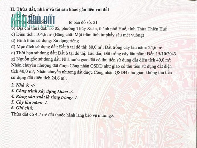 BÁN ĐẤT MẶT TIỀN ĐƯỜNG LÊ NGÔ CÁT tại Thành Phố Huế, tỉnh Thừa Thiên Huế