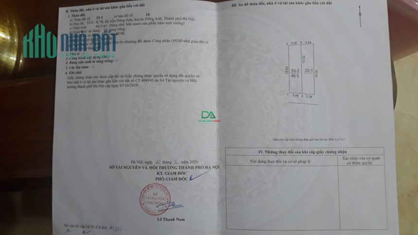Bán đất Tổ 25 Thị Trấn Đông Anh 46.5m gần quốc lộ 3