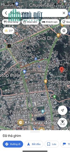 ĐẤT ĐẸP - GIÁ TỐT - Cần Bán Đất Mặt Tiền Công Trình Đại Lộ Đông Tây TP Bến Tre