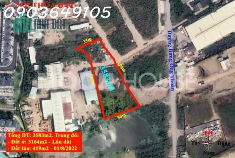Ngộp bank bán 3583m2 đất đường Bưng Ông Thoàn Phường Phú Hữu LH: 0903649105