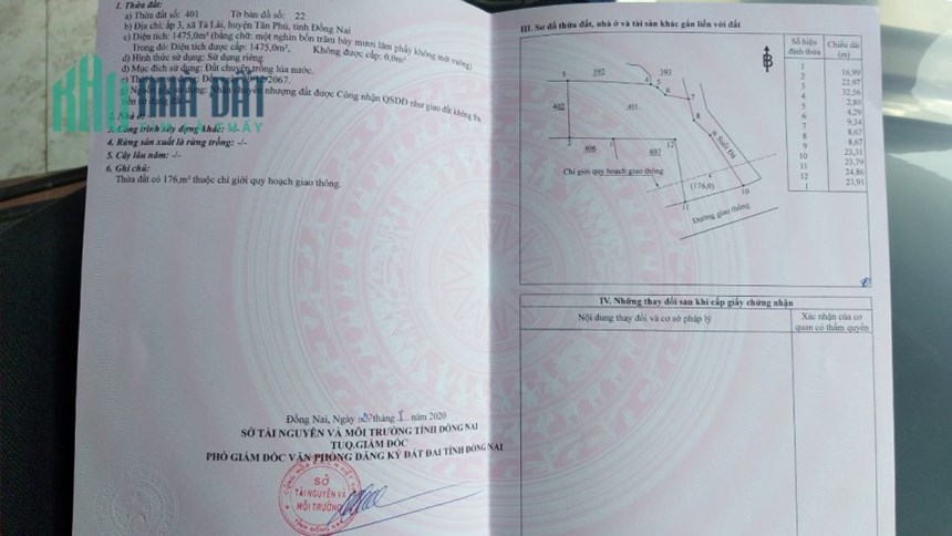 Chính Chủ Cần Bán Đất Huyện Tân Phú