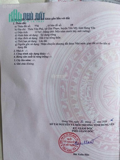 Chính chủ cần bán nhanh Lô Đất kinh doanh Mặt Đường Tỉnh lộ 381 - Giai Phạm - Yên Mỹ- Hưng Yên
