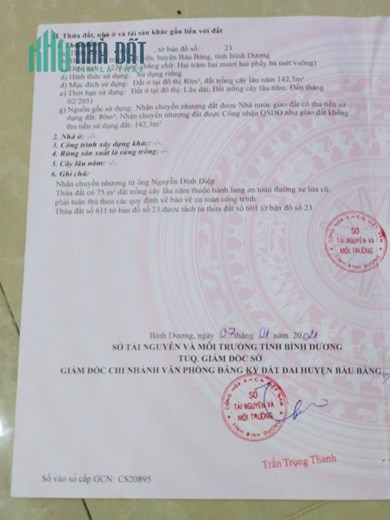 Cần Bán Lô Đất  trung tâm thị trấn  Lai Uyên, Bàu Bàng, Bình Dương
