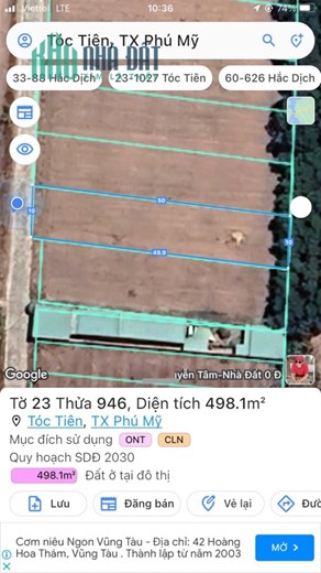 ĐẤT CHÍNH CHỦ - Sở Hữu Ngay Lô Đất Tại Ấp 1, Tóc Tiên, Thị Xã Phú Mỹ, Bà Rịa Vũng Tàu