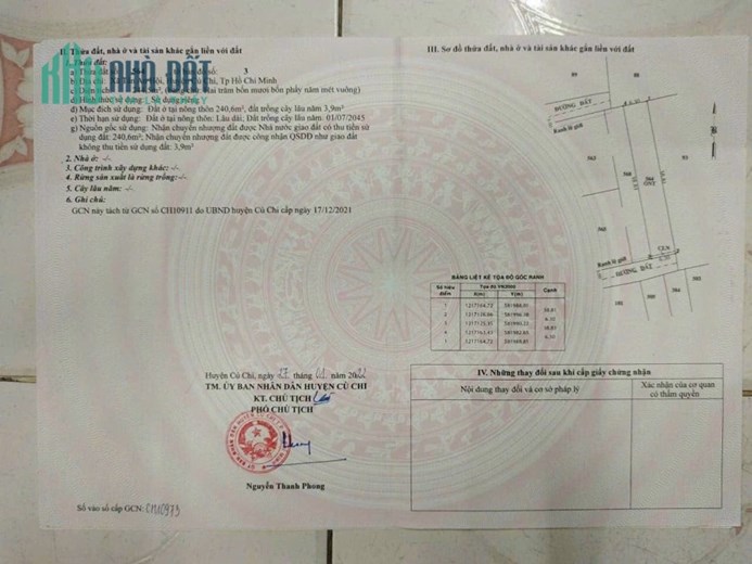 BÁN NHANH LÔ ĐẤT ĐẸP 1/ Nguyễn Căn Khạ, xã Tân An Hội, Củ Chi
