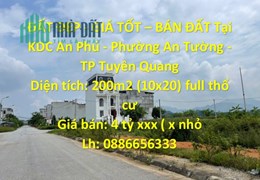 ĐẤT ĐẸP - GIÁ TỐT – BÁN ĐẤT Tại KDC An Phú - Phường An Tường - TP Tuyên Quang