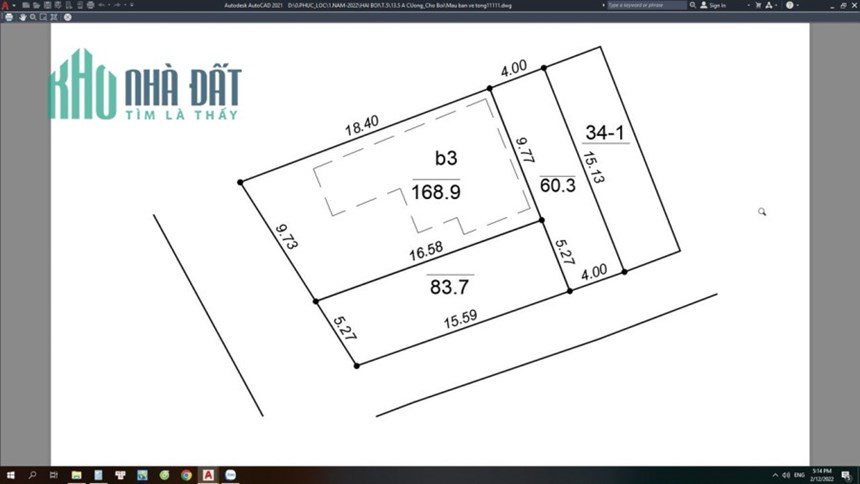 Chủ cần tiền bán nhanh mảnh đất 60,3m2 Tại Hải Bối Đông Anh HN ( mảnh Đất Nằm Trong Đê )