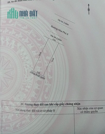 🔴ĐẤT ĐƯỜNG HÒA PHÚ 5 (TÂY BẮC 6) - ĐỐI DIỆN UBND QUẬN