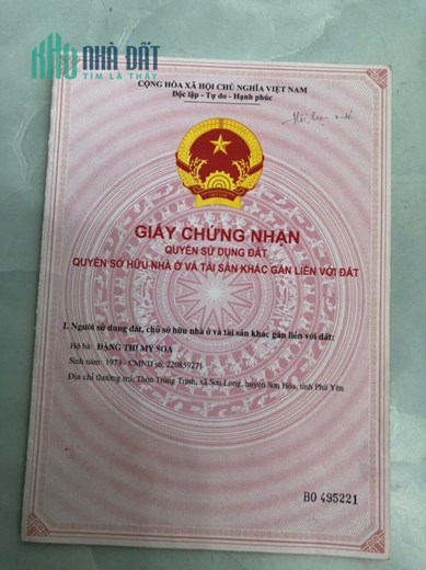 CHÍNH CHỦ Bán Lô Đất Vị Trí Đắc Địa Tại Thôn Trung Trinh, Xã Sơn Long, Huyện Sơn Hoà Tỉnh Phú Yên