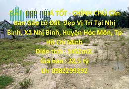 ĐẤT  ĐẸP - GIÁ TỐT - CHÍNH CHỦ Cần Bán Gấp Lô Đất  Đẹp Vị Trí Tại Huyện Hóc Môn