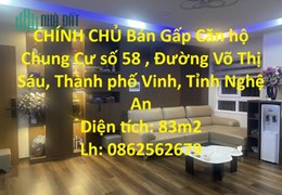 CHÍNH CHỦ Bán Gấp Căn hộ Chung Cư Kim Trường Thi, Tại Đường Võ Thị Sáu, Thành phố Vinh, Nghệ An