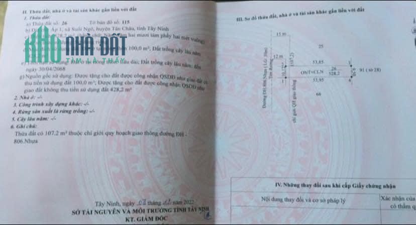 CHÍNH CHỦ CẦN BÁN ĐẤT TẶNG NHÀ TẠI TÂN CHÂU-TÂY NINH