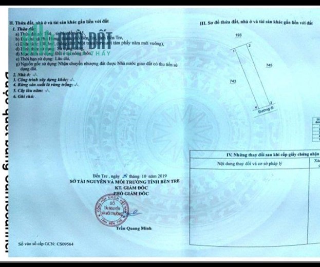 ĐẤT ĐẸP - GIÁ TỐT - Cần Bán Gấp Lô Đất Đẹp Tại Xã Phú Hưng, TP Bến Tre, Bến Tre