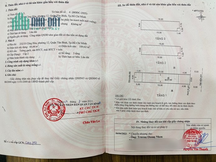 Bán Nhà 3 Tầng Sổ Riêng MT Cộng Hòa-P12