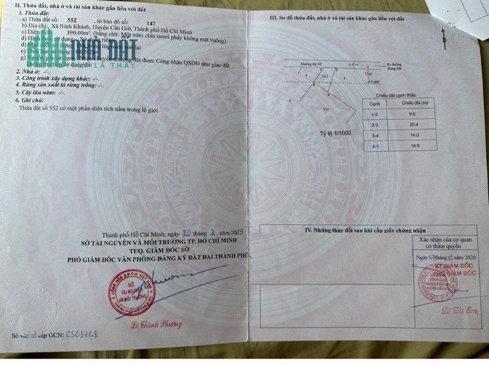 *** CẦN BÁN LÔ ĐẤT THỔ CƯ 2 Mặt TIỀN TẠI XÃ BÌNH KHÁNH, CẦN GIỜ ***