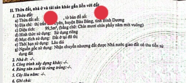 TÔI CẦN BÁN LÔ ĐẤT 2 MẶT TIỀN TRƯỚC TRƯỜNG THCS LAI UYÊN 99,5M2/750TR