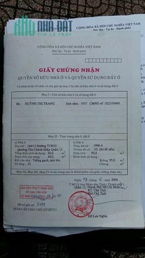 Chính chủ bán nhà cấp 4 hẻm Tân Chánh Hiệp 10, Phường Tân Chánh Hiệp, Quận 12, Hồ Chí Minh