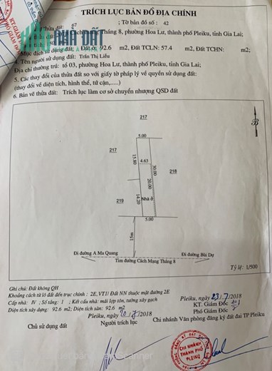 CHÍNH CHỦ Cần Bán Lô Đất Vị Trí Đắc Địa Tại Mặt Tiền Đường Cách Mạng, Phường Hoa Lư, Tp Pleiku