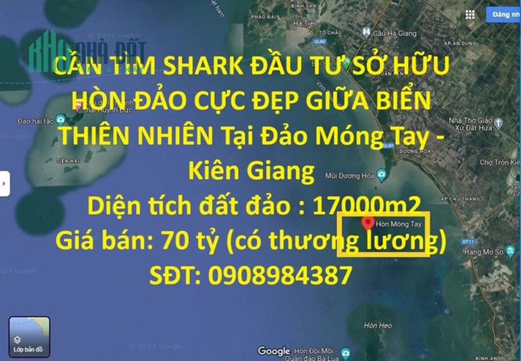 CẦN TÌM SHARK ĐẦU TƯ SỞ HỮU HÒN ĐẢO CỰC ĐẸP GIỮA BIỂN THIÊN NHIÊN Tại Đảo Móng Tay - Kiên Giang