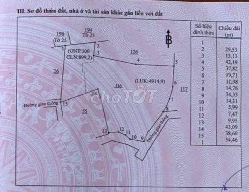 CHÍNH CHỦ CẦN BÁN ĐẤT THỔ CƯ ĐƯỜNG XUÂN THÀNH -SUỐI CAO , XÃ SUỐI CAO , HUYỆN XUÂN LỘC , TỈNH ĐỒNG