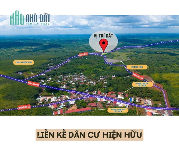 Đất ngay trung tâm Lộc Thiện sổ sẵn có thổ cư giá 375triệu