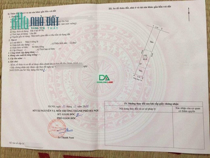 Bán Đất Thị Trấn Đông Anh tặng nhà cấp 4 đường oto tránh