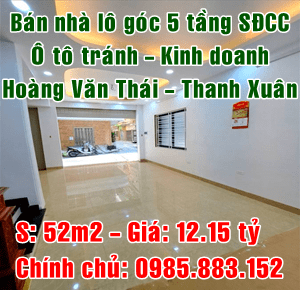 Bán nhà lô góc 2 mặt ngõ ô tô, kinh doanh phố Hoàng Văn Thái, Thanh Xuân 52m2 giá 12.15 tỷ