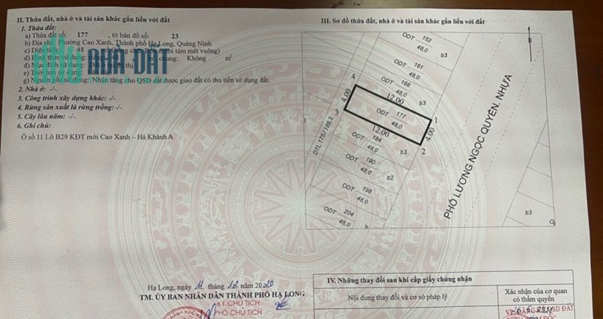 Tôi bán Lô B29-11 KĐT Cao Xanh,Hà Khánh A,P.Cao Xanh,Hạ Long !!!
