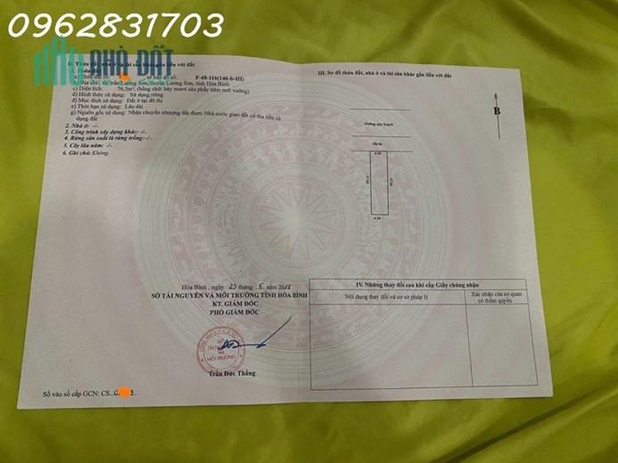 chính chủ bán nhanh lô đất mặt đài phun nước phố chợ lương sơn