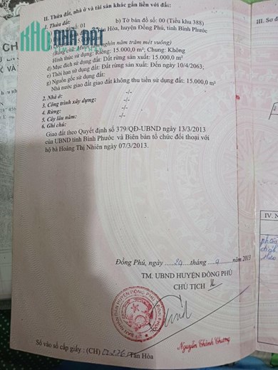 ĐẤT ĐẸP - GIÁ TỐT - Cần Bán Lô Đất Vị Trí Đắc Địa Tại Xã Tân Hoà, Đồng Phú , Bình Phước