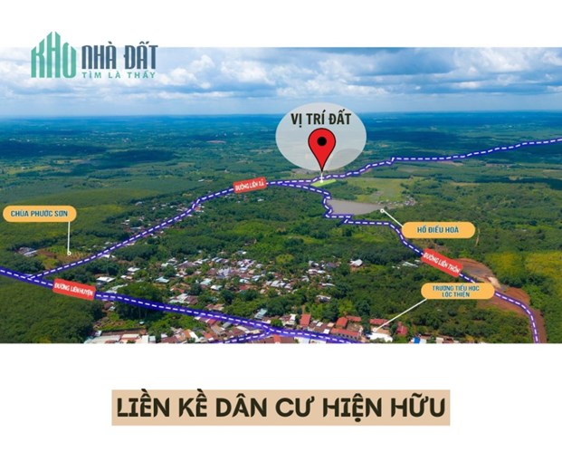 Đất Lộc Ninh đường nhựa liên xã 400triệu/500m² có thổ cư