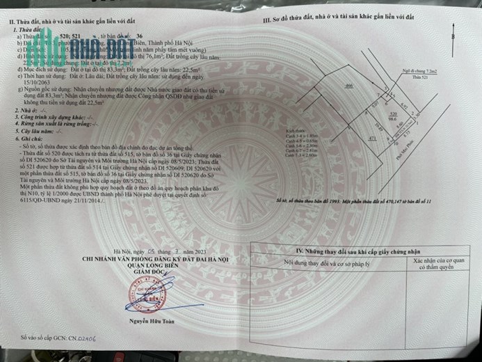 Chính chủ cần bán đất mặt phố Mai Phúc, cạnh ngõ 75 gara ô tô, tổ 3 phường Phúc Đồng, Long Biên