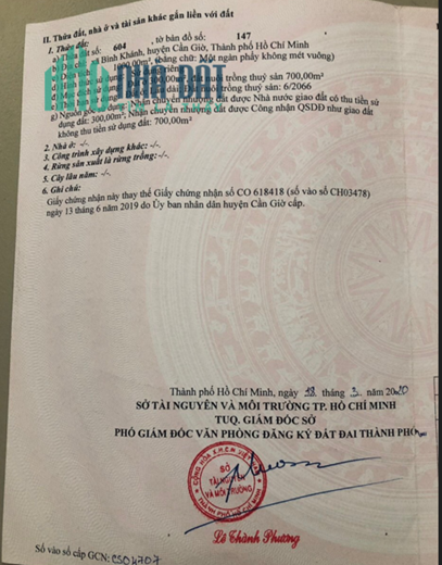 *** CẦN BÁN LÔ ĐẤT LÀM NHÀ VƯỜN TẠI XÃ BÌNH KHÁNH, CẦN GIỜ ***